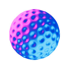 Iridescent 3D Neon Metalic Dimple Sphere Object 