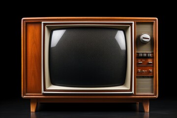Retro TV on rustic wooden furniture. Ideal for home decor blogs