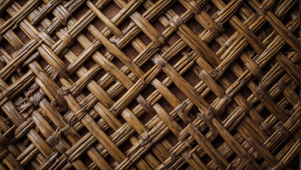 Textured background with intricate bamboo weave pattern. 