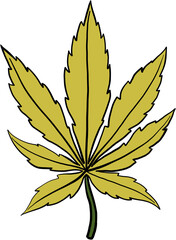 simplicity cannabis leaf freehand drawing