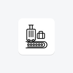 Baggage icon, luggage, travel baggage, travel luggage, checked baggage line icon, editable vector icon, pixel perfect, illustrator ai file
