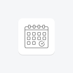 Reservations icon, travel reservations, accommodation reservations, hotel reservations, flight reservations thinline icon, editable vector icon, pixel perfect, illustrator ai file