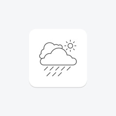 Weather icon, weather conditions, weather forecast, weather report, weather updates thinline icon, editable vector icon, pixel perfect, illustrator ai file