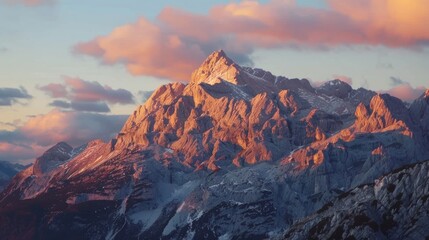 Mountain with clouds in the sky, suitable for nature themes