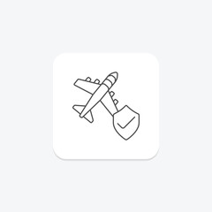 Obraz premium Travel Safety icon, travel safety, safety tips, travel safety tips, safety measures thinline icon, editable vector icon, pixel perfect, illustrator ai file