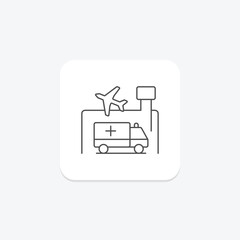 Emergency Assistance icon, assistance, emergency assistance, emergency services, emergency support thinline icon, editable vector icon, pixel perfect, illustrator ai file