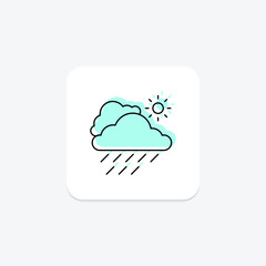 Weather icon, weather conditions, weather forecast, weather report, weather updates color shadow thinline icon, editable vector icon, pixel perfect, illustrator ai file
