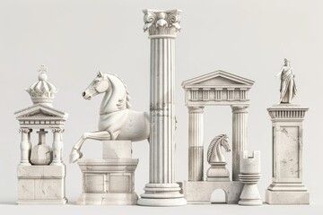 Obraz premium Two majestic horse statues in a park, perfect for outdoor decor