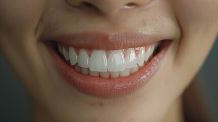 Close up of a person's mouth with a toothbrush, suitable for dental or hygiene concepts