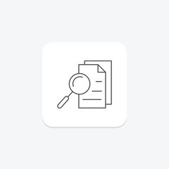 Research icon, study, investigation, exploration, inquiry thinline icon, editable vector icon, pixel perfect, illustrator ai file