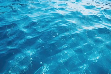 Fototapeta premium Crystal clear blue water with bubbles, perfect for nature and aquatic themes