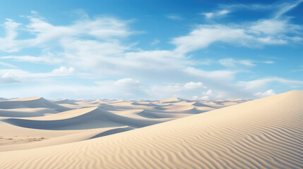 Fototapeta na wymiar Panorama landscape of sand dunes system on beach