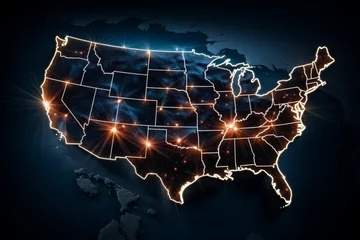 Washable wall murals United States United states city lights at night seen from space, with nasa elements for authenticity