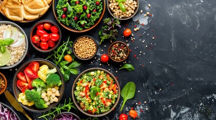 Various food dishes displayed on a table, suitable for food blogs or restaurant menus