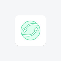 Arrows icon, arrow, direction, pointer, navigation duotone line icon, editable vector icon, pixel perfect, illustrator ai file