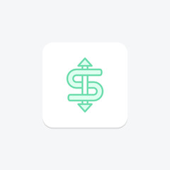 Dollar Sign icon, dollar, currency, money, finance duotone line icon, editable vector icon, pixel perfect, illustrator ai file