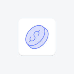 Coins icon, coin, currency, money, change duotone line icon, editable vector icon, pixel perfect, illustrator ai file
