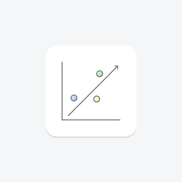 Scatter Plot icon, scatter plots, scatter graph, scatter graphs, scatter diagram lineal color icon, editable vector icon, pixel perfect, illustrator ai file