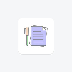 Document Edit icon, edit, editing, revise, revision lineal color icon, editable vector icon, pixel perfect, illustrator ai file