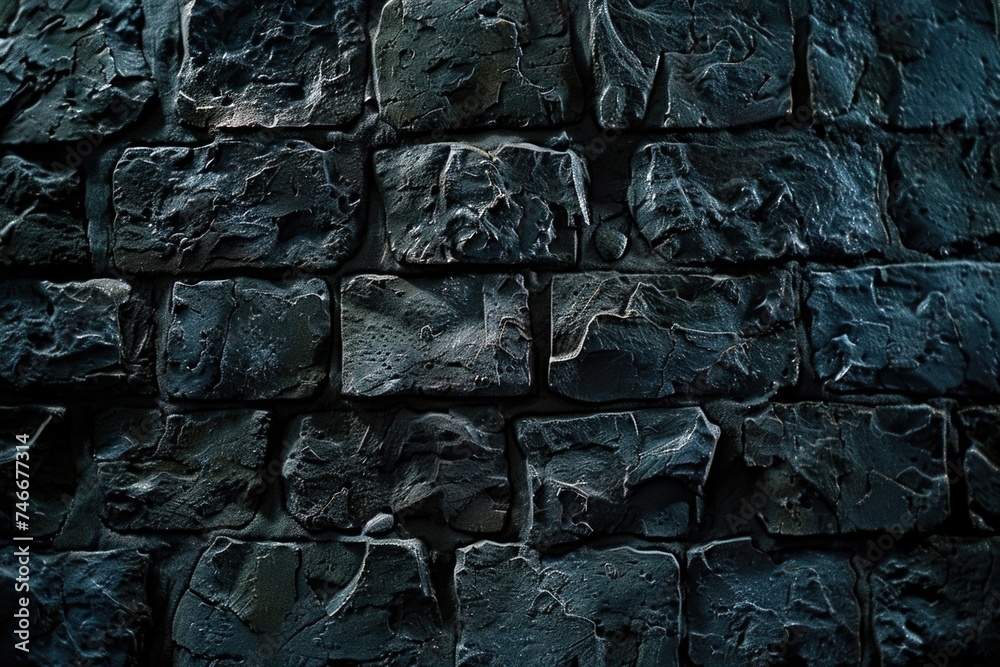 Poster A stone wall with a clock on top. Suitable for various concepts