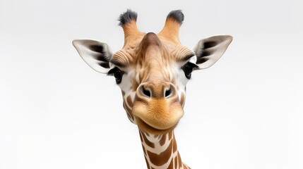 Close-up of a Funny Giraffe on a white background