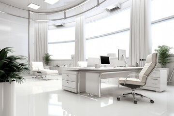 A simple white office setup. Suitable for business concepts