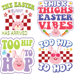Happy Easter Bundle design, Christian Easter Bundle, Easter Bunny, Retro Easter Cut Files Cricut, Good for Happy Easter tshirt design