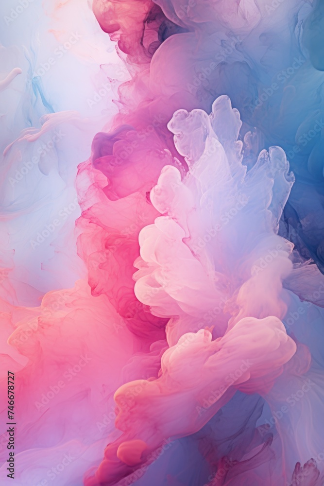Poster close up of a pink and blue cloud, suitable for various design projects