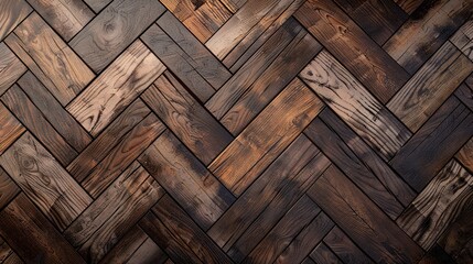 Wooden Floor With Herringbone Pattern