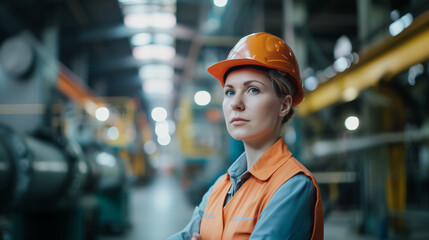 Portrait of a Woman Engineer Confidence in the Heart of Industrial Dynamics