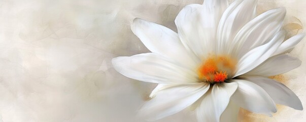 Close Up of a White Flower on White Background