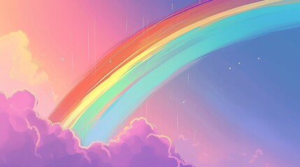 Fototapeta na wymiar Rainbow Painted Across the Sky