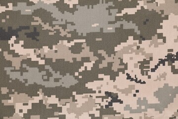 Texture of camouflage fabric as background, top view