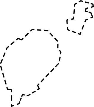 dash line drawing of sao tome map.