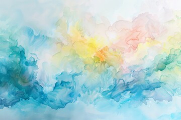Abstract Painting in Blue, Yellow, and Green