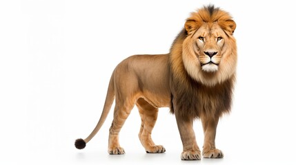 Lion  - Panthera leo in front of a white background