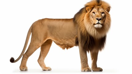 Fototapeta premium Lion - Panthera leo in front of a white background