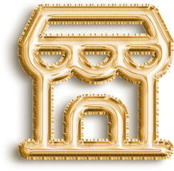 Store Gold Foil Balloon Icon