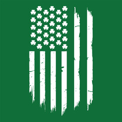 St Patrick's Day American Flag T Shirt Design vector, Irish Shamrock T shirts Graphic vector