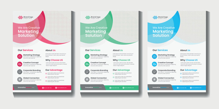 Corporate business agency flyer, brouchre, cover poster design template