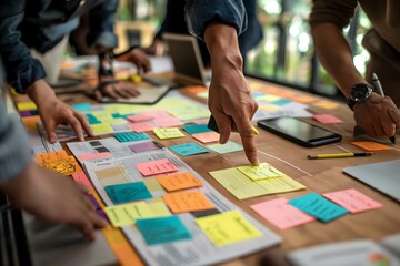 Fototapeta premium Business people brainstorming on their marketing project