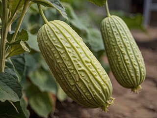 Bitter Melon (Momordica charantia) in the garden