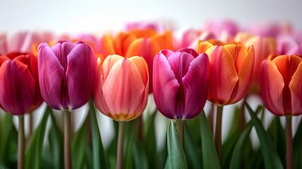 Obraz premium Beautiful flowers tulip on solid isolated white background