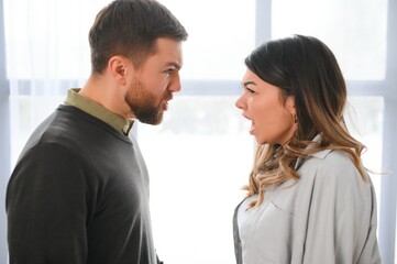Fototapeta na wymiar quarrel between husband and wife