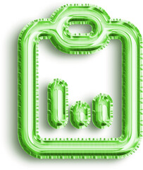 Clipboard List Green Foil Balloon Icon