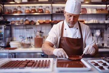 Expert Chocolatier Crafting Fine Chocolate Bars
