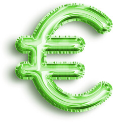 Currency Euro Green Foil Balloon Icon