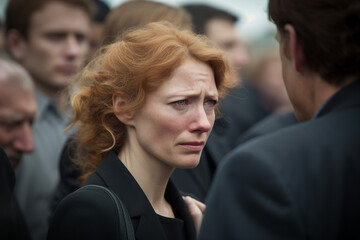 A reverent funeral scene of symbolic farewell among church services and cemetery funerals