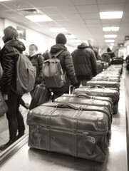 Luggage Conveyor Belt at Airport Terminal