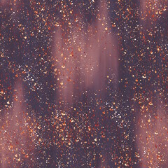 Freehand seamless pattern with glitter. Abstract spray background. Texture of gold foil